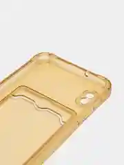 Золотой чехол для Samsung Galaxy A10 (Самсунг Галакси А10), с карманом для карт, прозрачный
