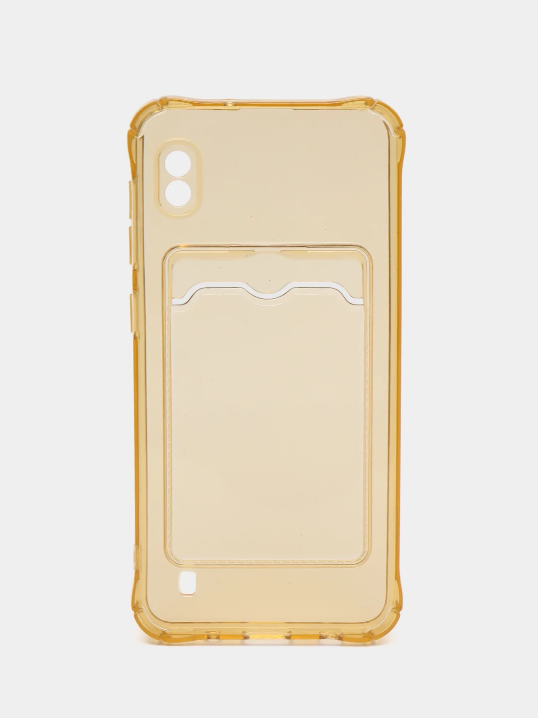 Золотой чехол для Samsung Galaxy A10 (Самсунг Галакси А10), с карманом для карт, прозрачный