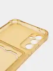 Золотой чехол для Samsung Galaxy A34 5G (Самсунг Галакси А34 5Г), с карманом, прозрачный