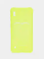 Желтый чехол для Samsung Galaxy A10 (Самсунг Галакси А10), с карманом для карт, прозрачный