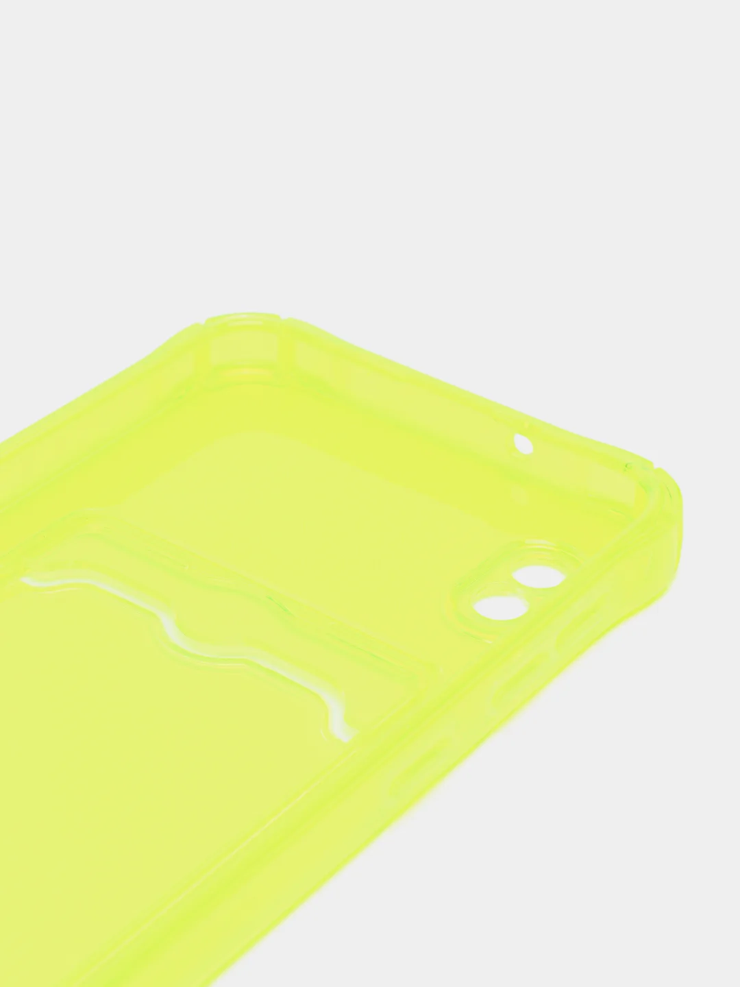 Желтый чехол для Samsung Galaxy A10 (Самсунг Галакси А10), с карманом для карт, прозрачный