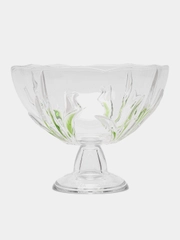 Салатник на ножке Eve white-green, 220 мм