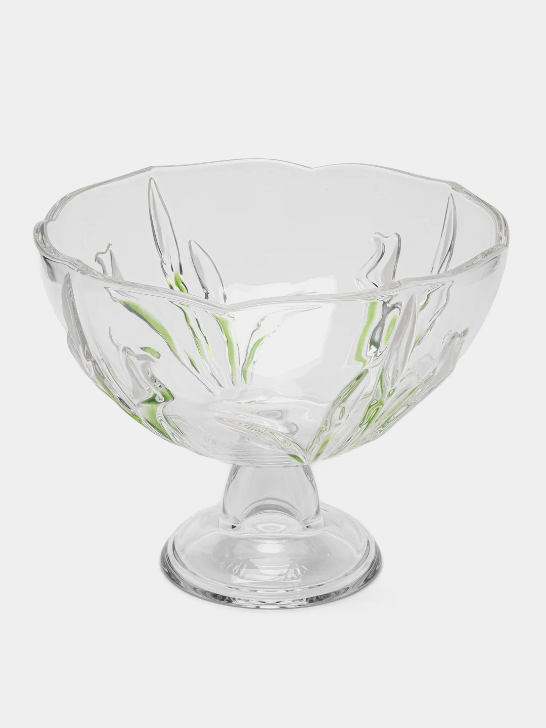 Салатник на ножке Eve white-green, 220 мм