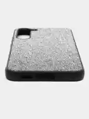 Серебряный блестящий чехол для Samsung Galaxy S23 Plus ROSCO со стразами и силиконовой окантовкой