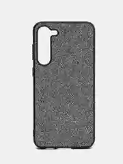 Серебряный блестящий чехол для Samsung Galaxy S23 Plus ROSCO со стразами и силиконовой окантовкой