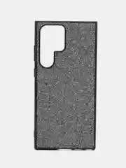 Серебряный блестящий чехол для Samsung Galaxy S23 Ultra пластиковый ROSCO с силиконом, со стразами