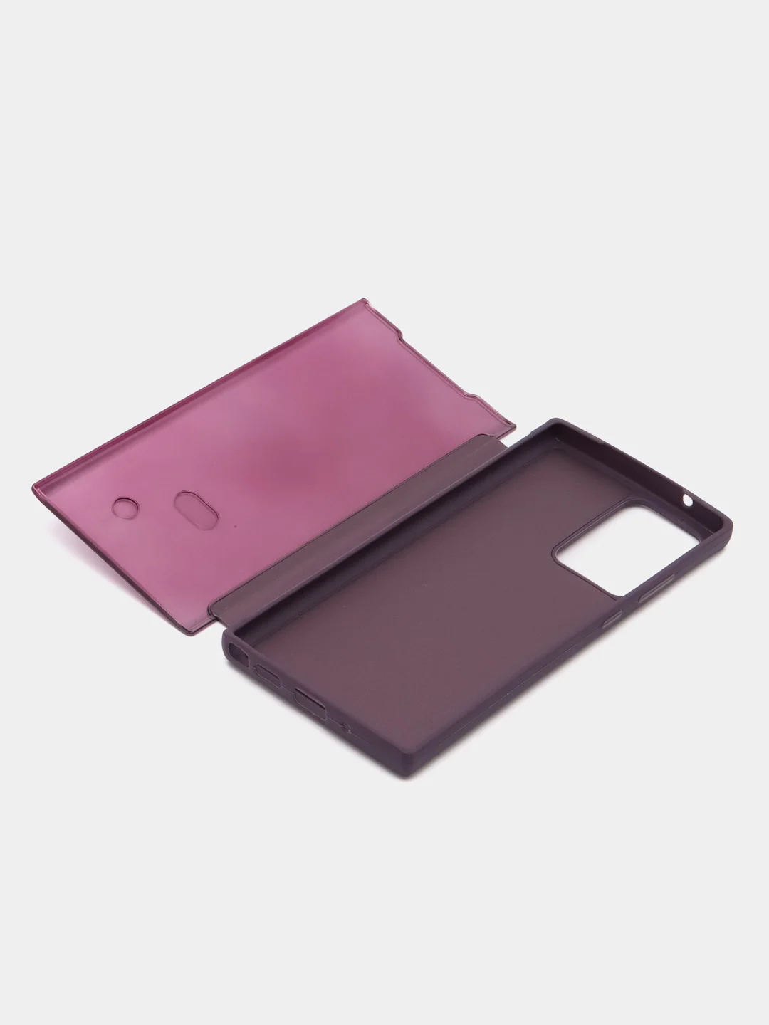 Фиолетовый чехол-книжка с прозрачным окном, Samsung S7/S8/S9/S9 Plus/S20/S20FE/Note10/Note20/M20/M51