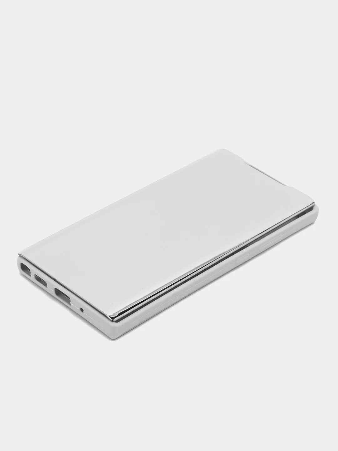 Серебряный чехол-книжка с прозрачным окном, Samsung S7/S8/S9/S9 Plus/S20/S20FE/Note10/Note20/M20/M51