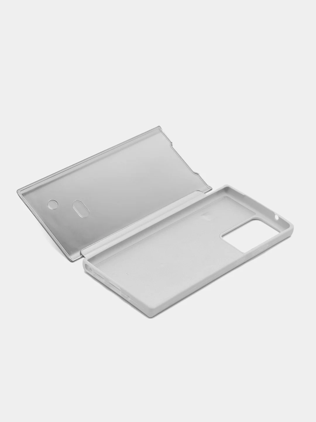 Серебряный чехол-книжка с прозрачным окном, Samsung S7/S8/S9/S9 Plus/S20/S20FE/Note10/Note20/M20/M51