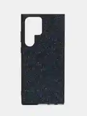 Синий блестящий чехол для Samsung Galaxy S23 Ultra пластиковый ROSCO с силиконом, со стразами