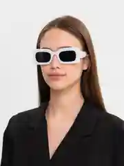 Белый женские прямоугольные солнцезащитные очки