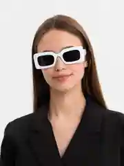 Белый женские прямоугольные солнцезащитные очки