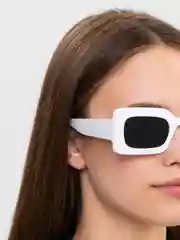Белый женские прямоугольные солнцезащитные очки