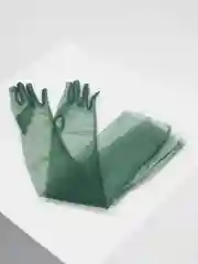 Зеленый сетчатые длинные гипюровые перчатки, женские, свадебные кружевные для фотосессии ажурные