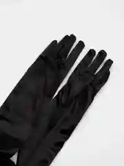 Черный атласные перчатки, удлиненные, выше локтя, 16 цветов