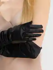 Черный атласные перчатки, удлиненные, выше локтя, 16 цветов
