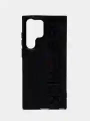 Черный чехол Samsung Galaxy S23 Ultra / Самсунг С23 Ультра плотный, с рисунком и мягким подкладом