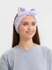 Фиолетовый повязка для волос мягкая плюшевая OMG с бантиком, бархатная повязка на голову, ободок