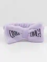 Фиолетовый повязка для волос мягкая плюшевая OMG с бантиком, бархатная повязка на голову, ободок