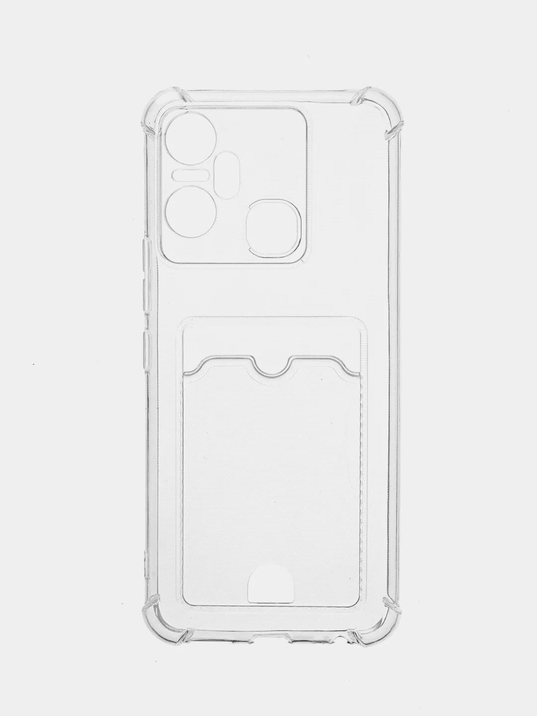 Марсала чехол для Infinix Smart 6 Plus (Инфиникс Смарт 6 Плюс) прозрачный, с карманом для карты