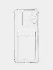 Марсала чехол для Infinix Smart 6 Plus (Инфиникс Смарт 6 Плюс) прозрачный, с карманом для карты