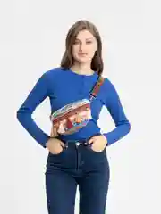 Женская сумка плетеная (бананка)