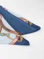 Голубой женский платок из шелка, 90 х 90