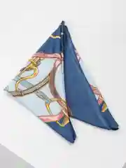 Голубой женский платок из шелка, 90 х 90