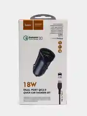 Синий автомобильное зарядное устройство Hoco Z39 2 х USB, USB-Type-C, с быстрой зарядкой