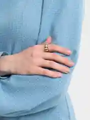 Черный кольцо "Шахматы", регулируемое