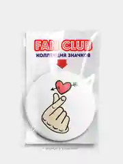 Белый значок "Любовь", K-pop, 37 мм