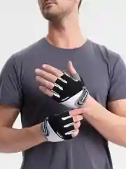 Черный перчатки без пальцев спортивные, для фитнеса и велоспорта, мужские, женские