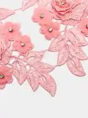 Розовый кружевная аппликация, пришивные