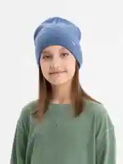 Индиго шапка для девочек с подкладом из флиса "АСОЛЬ"