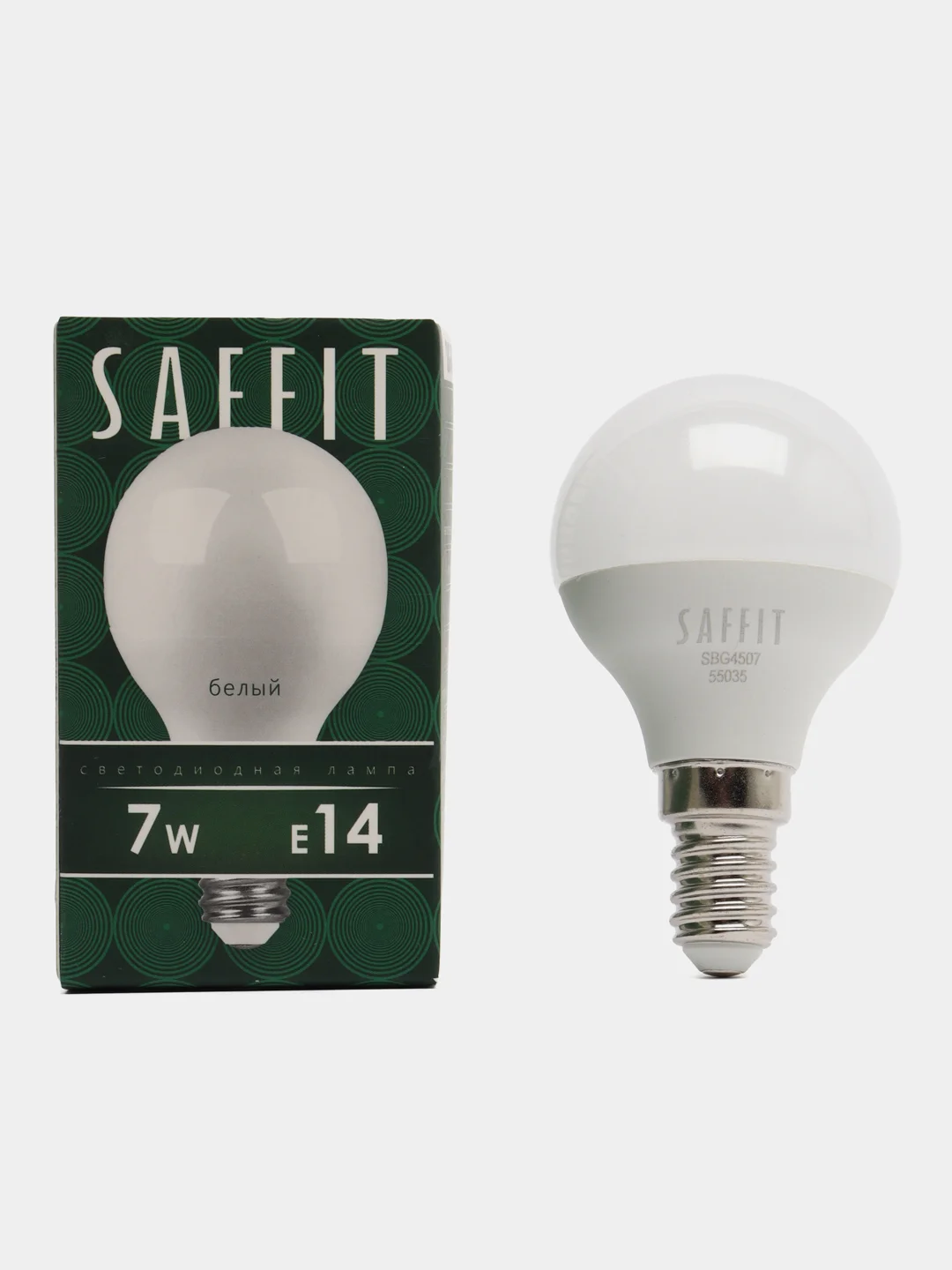 Лампа светодиодная, 7W 230V E14 4000K G45, SBG4507 55035