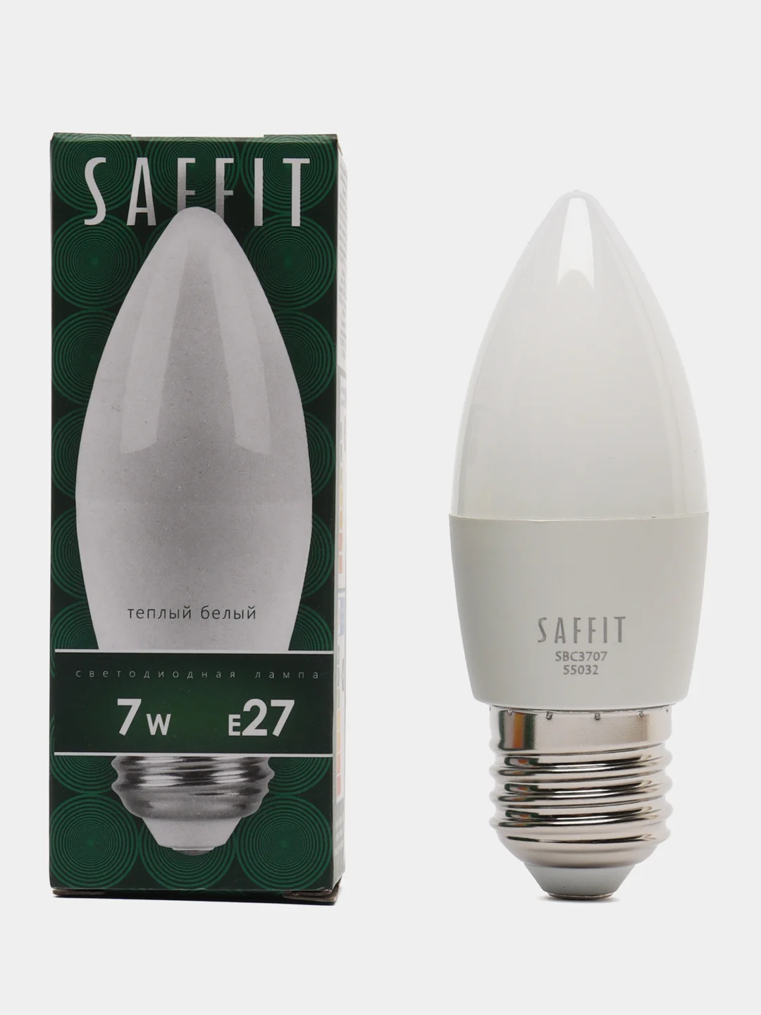 Лампа светодиодная, 7W 230V E27 2700K C37, SBC3707 55032