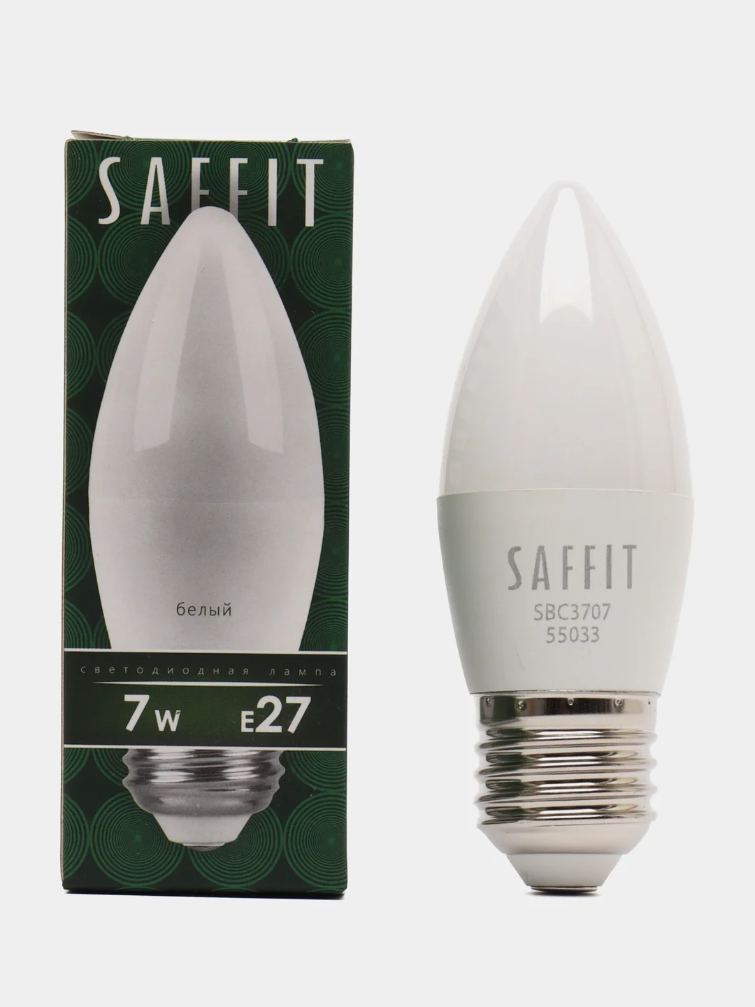 Лампа светодиодная, 7W 230V E27 4000K C37, SBC3707 55033