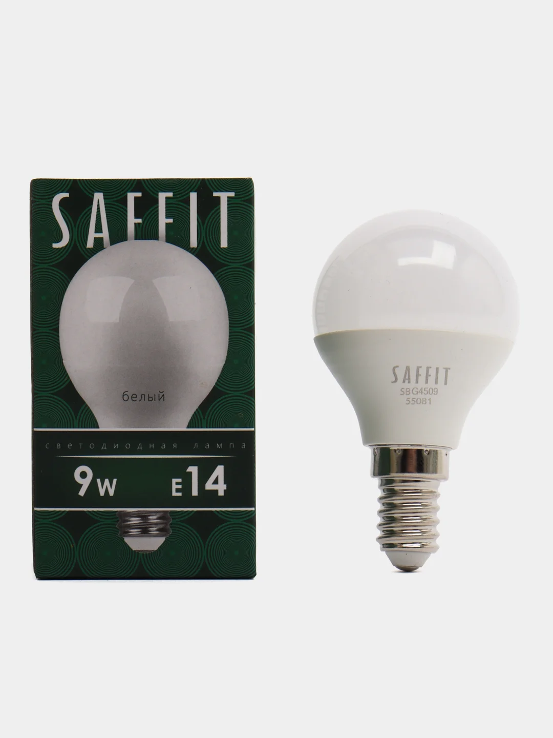 Лампа светодиодная, 9W 230V E14 4000K G45, SBG4509 55081