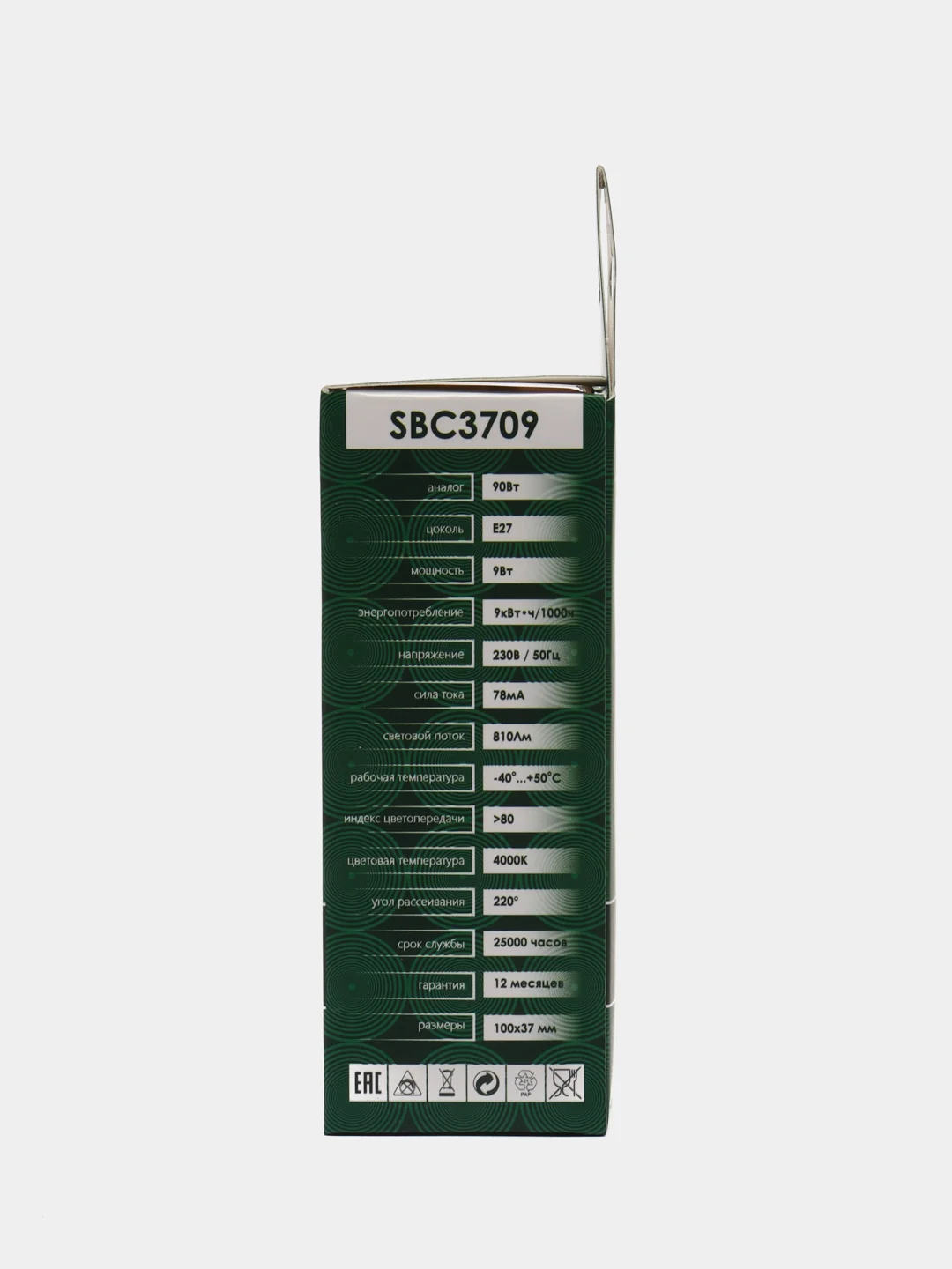 Лампа светодиодная, 9W 230V E27 4000K C37, SBC3709 55129