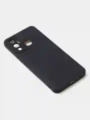 Черный чехол для Infinix Hot 12 Play матовый с дополнительной защитой камеры