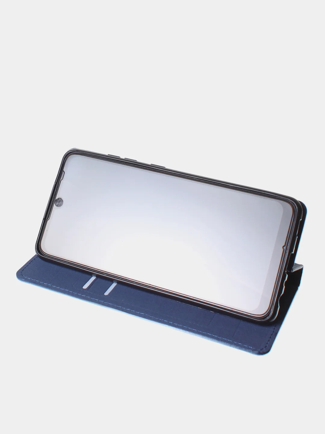 Синий чехол-книжка для Redmi 10C, Poco C40, из нубука, Super Creative