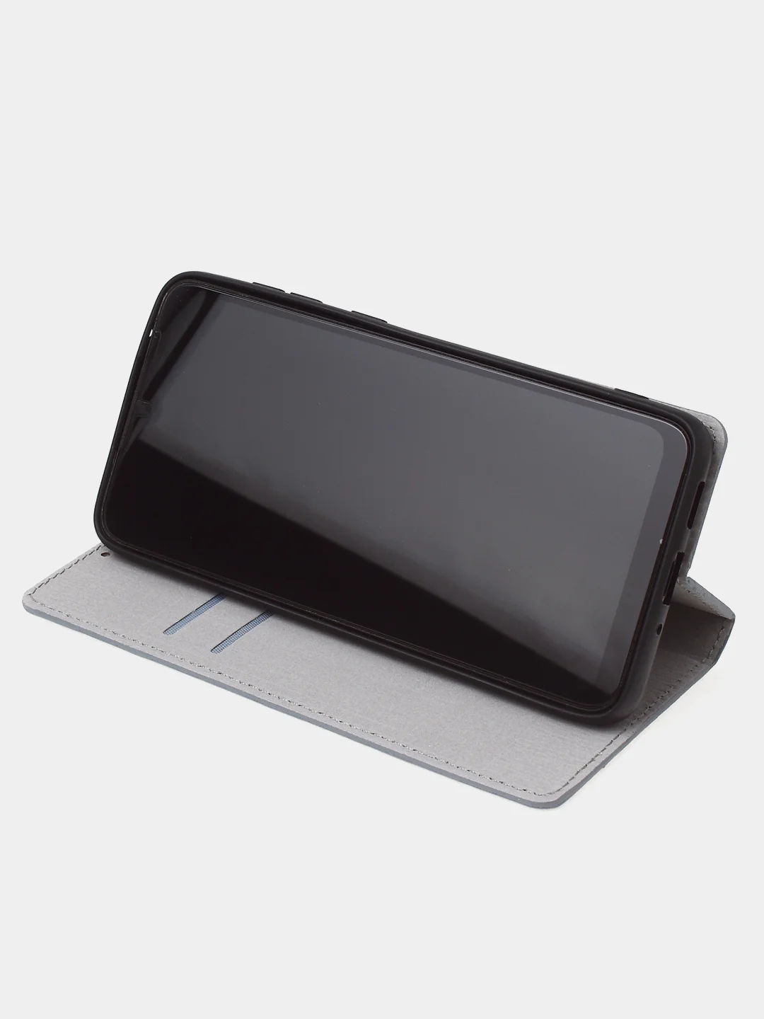 Серый чехол-книжка для Redmi 10C, Poco C40, из нубука, Super Creative