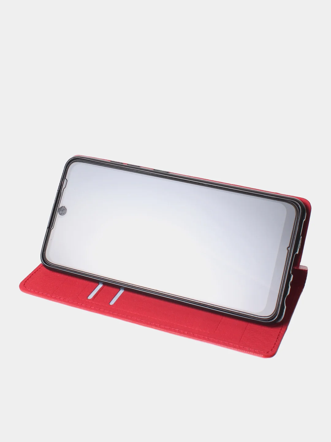 Красный чехол-книжка для Oppo A17 / Oppo A17K из нубука Super Creative