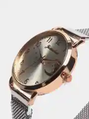 Серый металлик женские наручные часы c магнитным ремешком, браслет в комплекте, 7 цветов