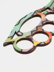 Разноцветный деревянный нож с рукоятью кастетом "КОБРА" кс го / cs go