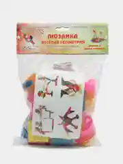 Детская развивающая игрушка. Мозаика "Веселая геометрия", Крупные и малые элементы .Кубики