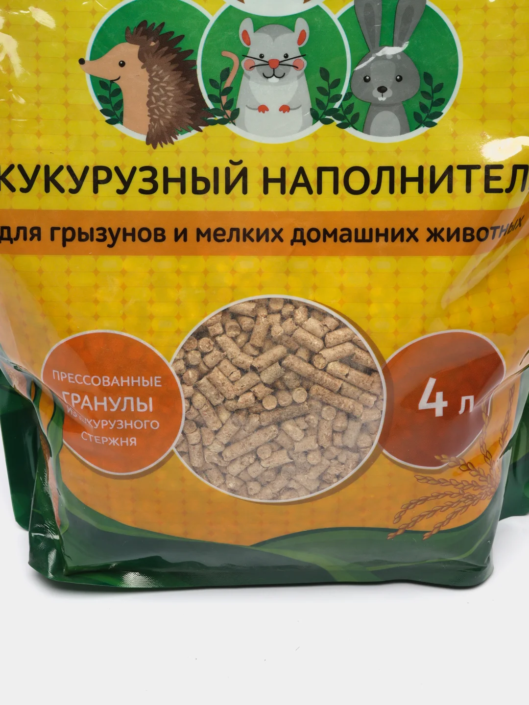 Кукурузный наполнитель "Золотой Кот" для грызунов и мелких животных 4л, гранулы, подстилка
