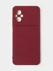 Бордовый чехол для Poco M4 (5G) / Poco M5 (4G) матовый, с дополнительной защитой камеры