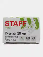 Скрепки канцелярские металлические набор STAFF, 28 мм, оцинкованные, 270451