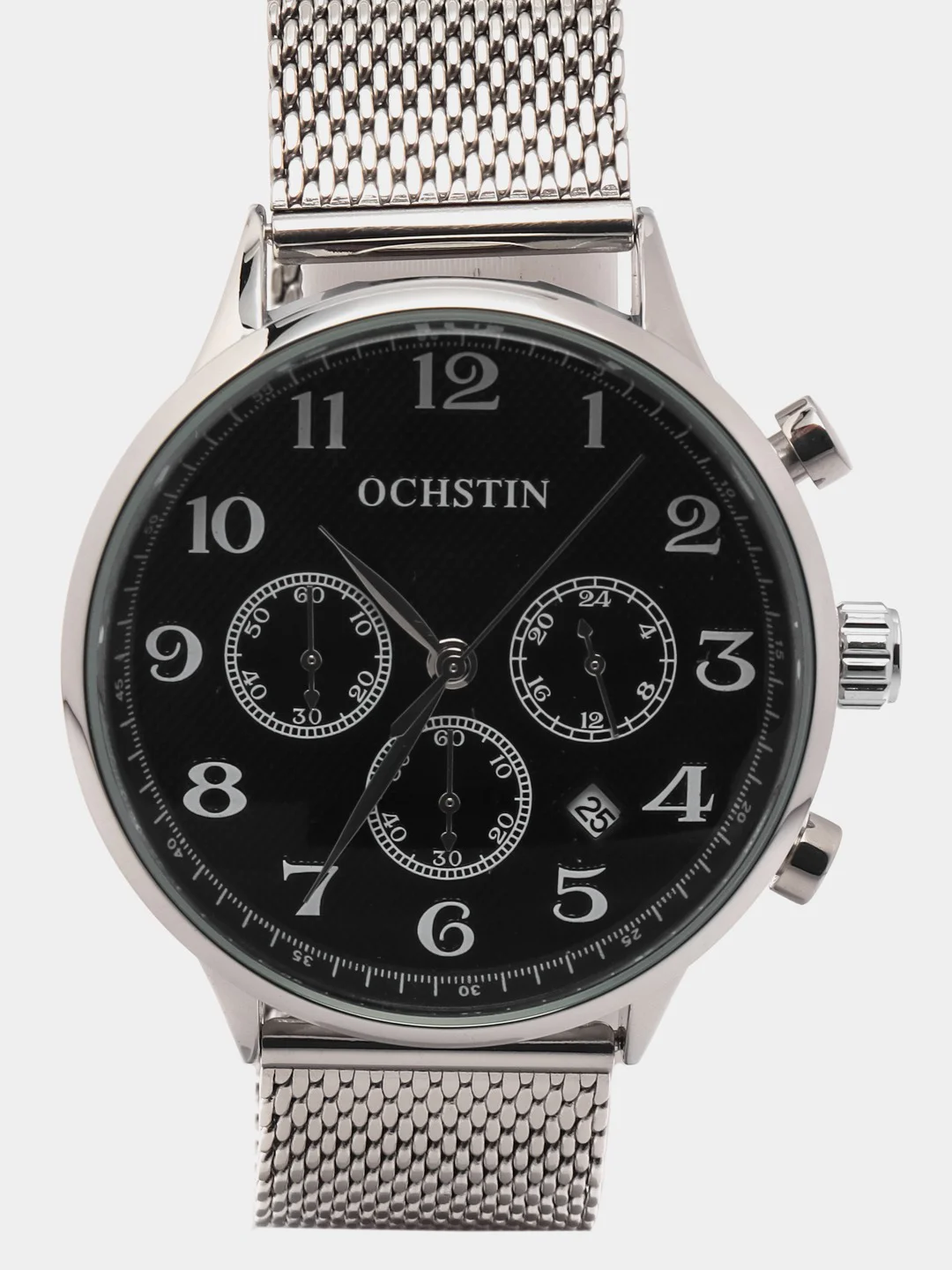 Серебряный мужские наручные часы Ochstin 6050D с хронографом в подарочной упаковке